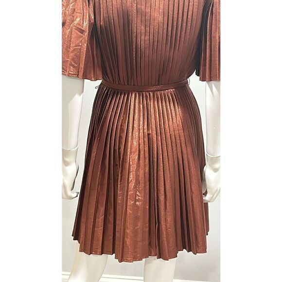 Altuzarra Tosha Pleated Metallic Minidress Size 6(38) - Picture 10 of 10
